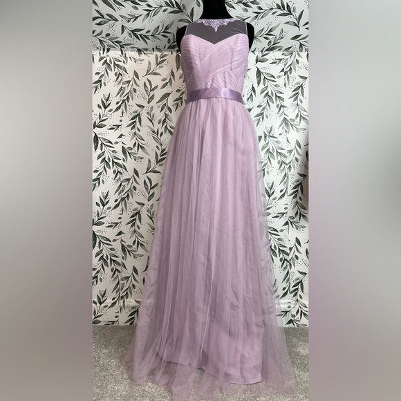 Dresses & Skirts - Lilac Floor Length Halter Tulle Bridesmaid Prom Gown Dress Size M (8) New #9